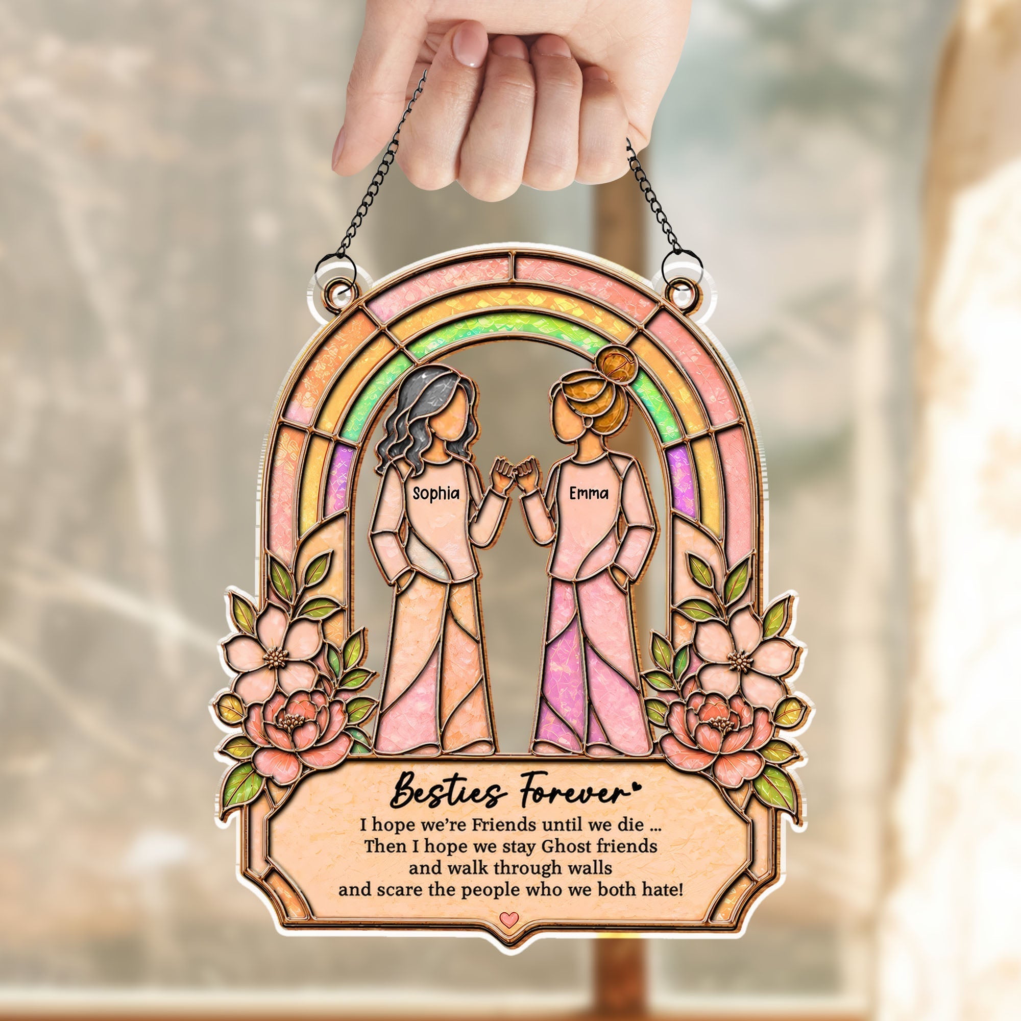 Personalized Suncatcher Custom Name Gift for Best Friends