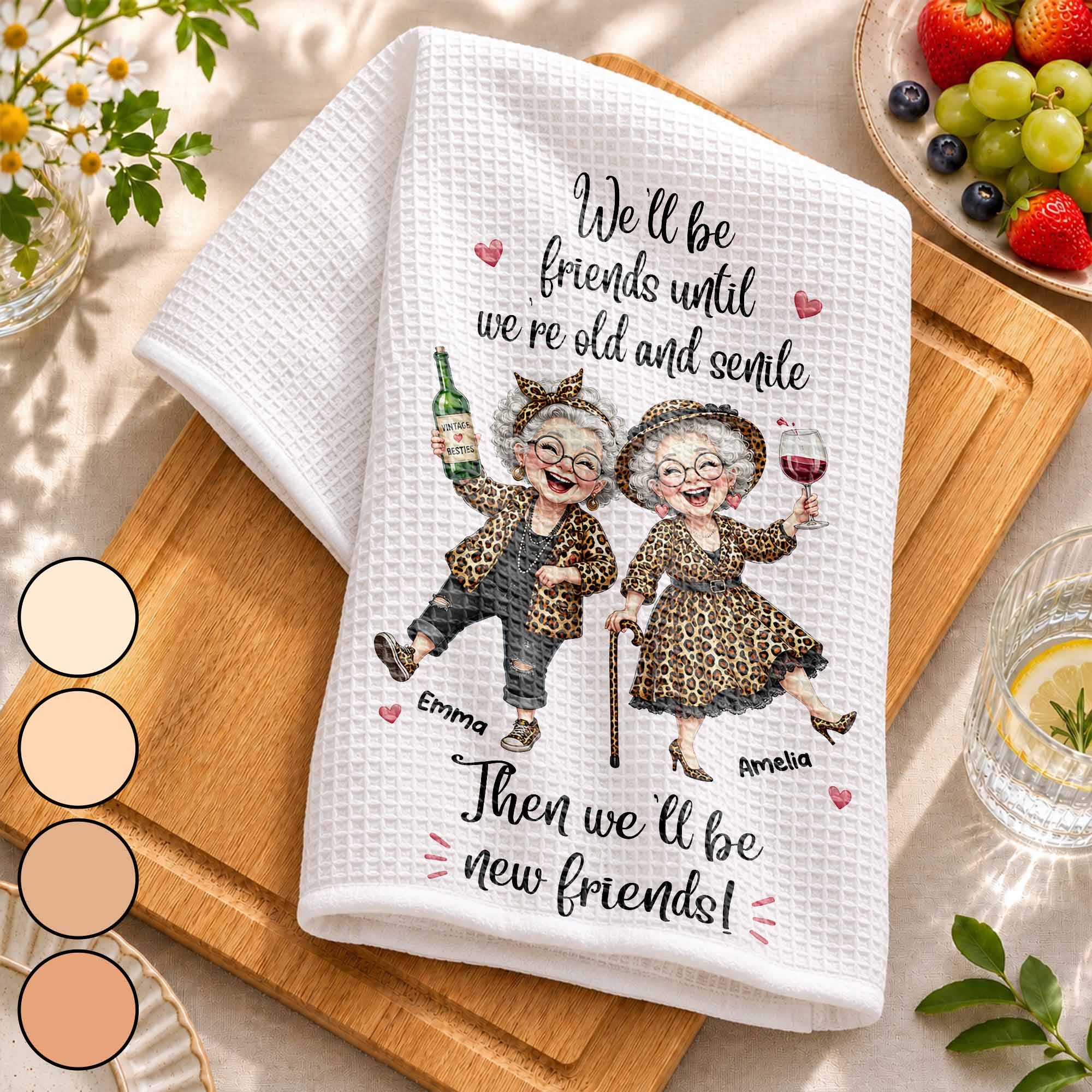 Personalized Kitchen Towel Best Friend Gift for BFF Custom Print