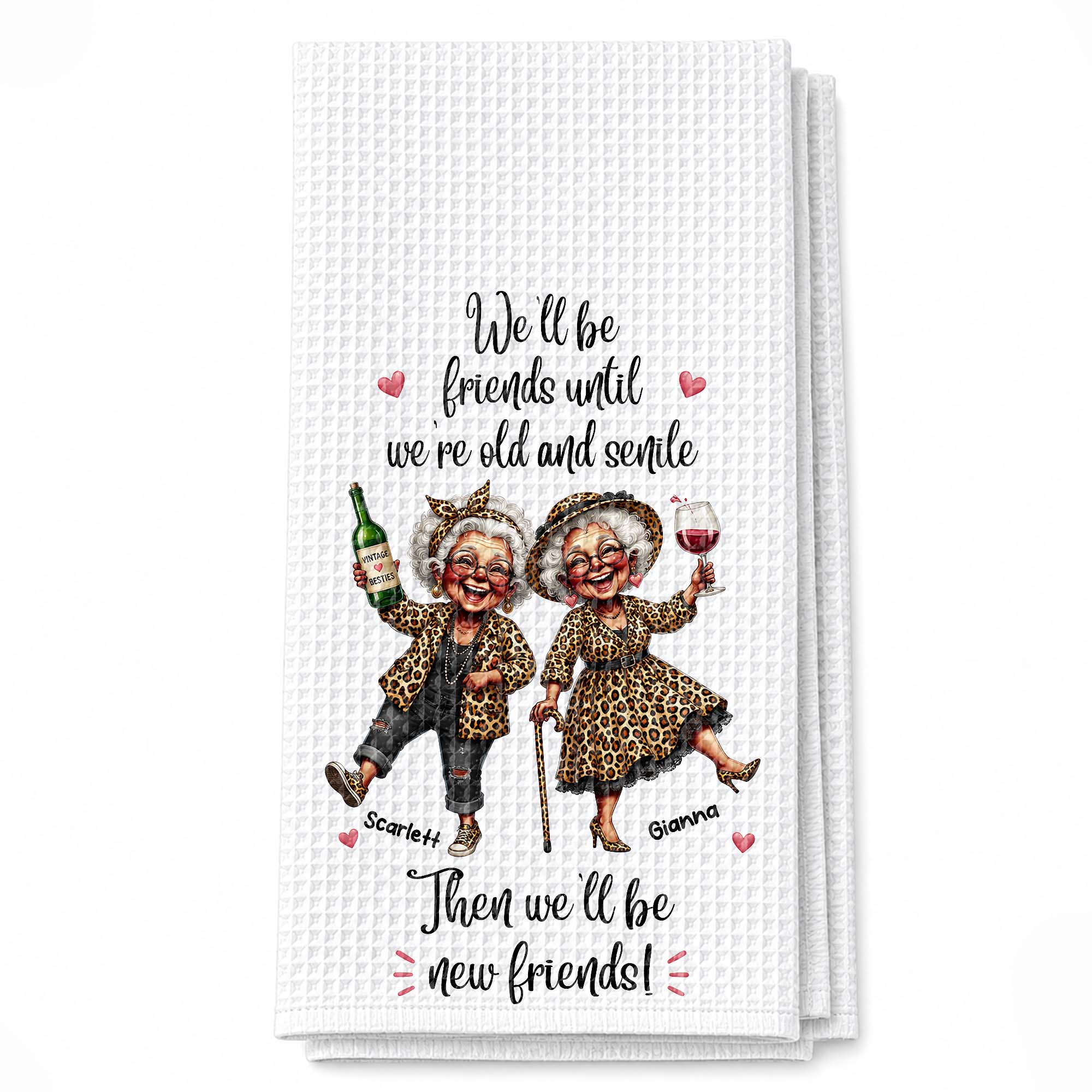Personalized Kitchen Towel Best Friend Gift for BFF Custom Print