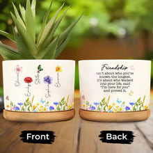 Load image into Gallery viewer, Personalized Birth Month Flower Ceramic Plant Pot Gift for Best Friends
