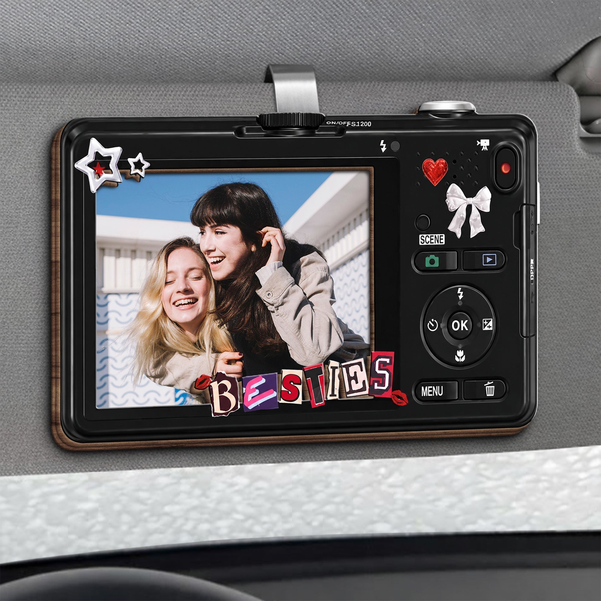 Personalized Custom Shaped Car Visor Clip Gift for Couple