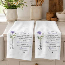 Load image into Gallery viewer, Personalized Kitchen Towel Custom Birth Flower Gift for Best Friend
