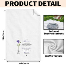 Load image into Gallery viewer, Personalized Kitchen Towel Custom Birth Flower Gift for Best Friend
