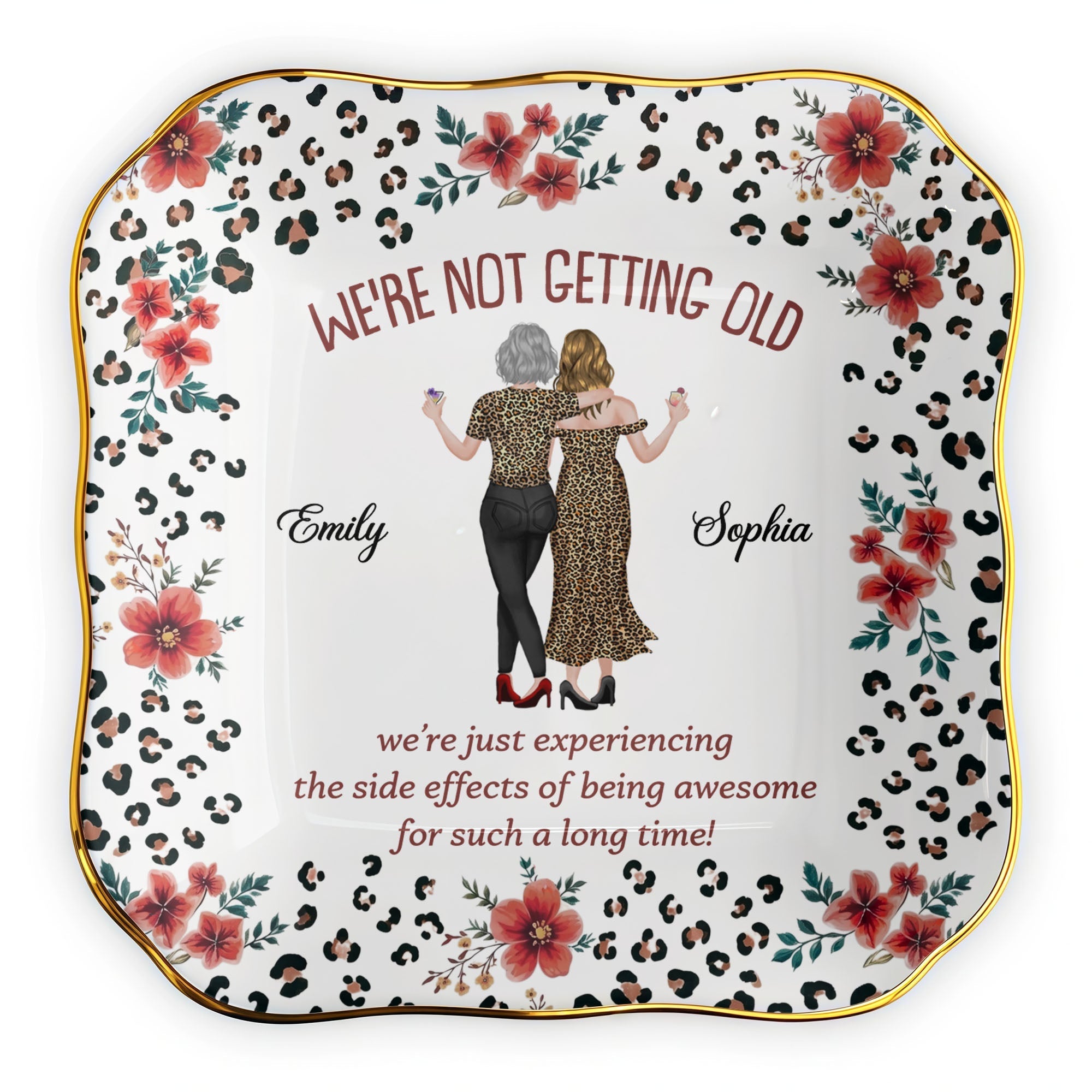 Personalized Ceramic Jewelry Dish Custom Name Gift for Besties