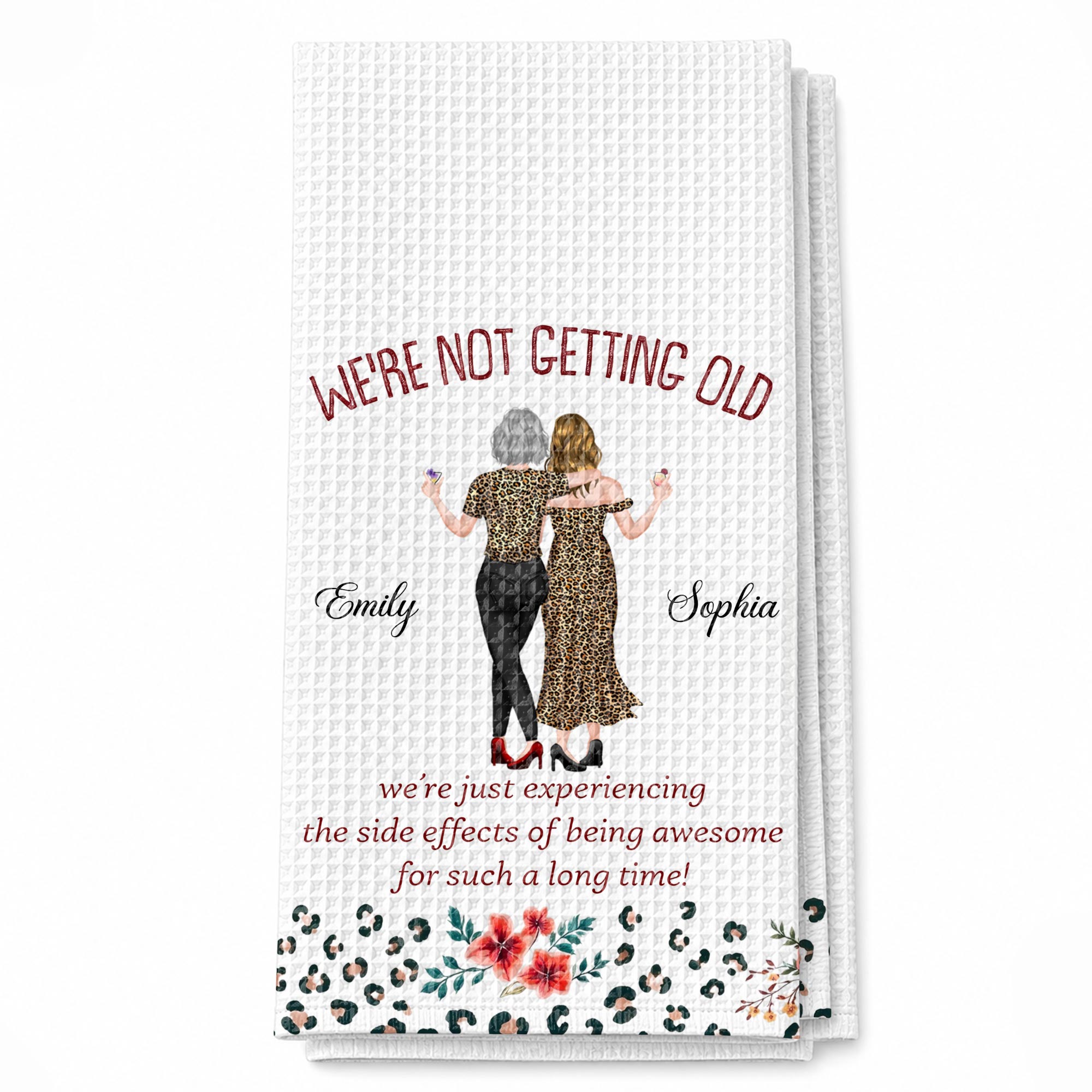 Personalized Leopard Print Kitchen Towel Best Friend Gift