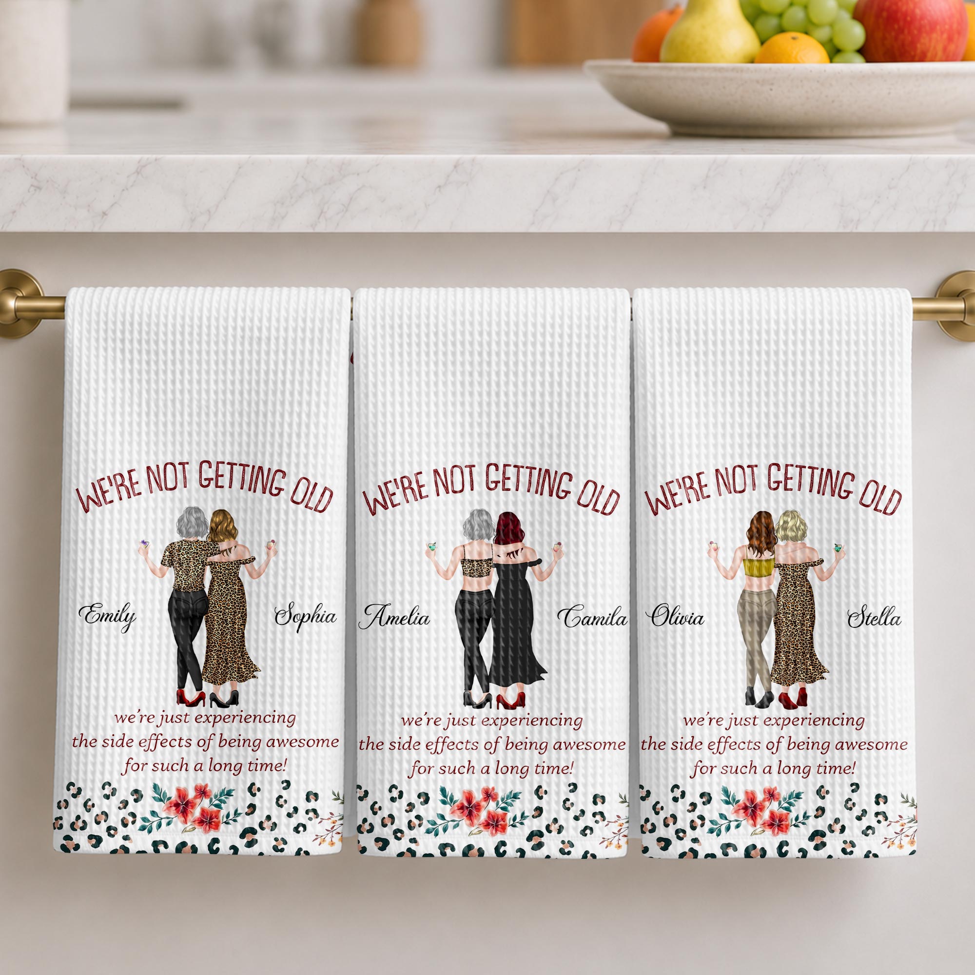 Personalized Leopard Print Kitchen Towel Best Friend Gift