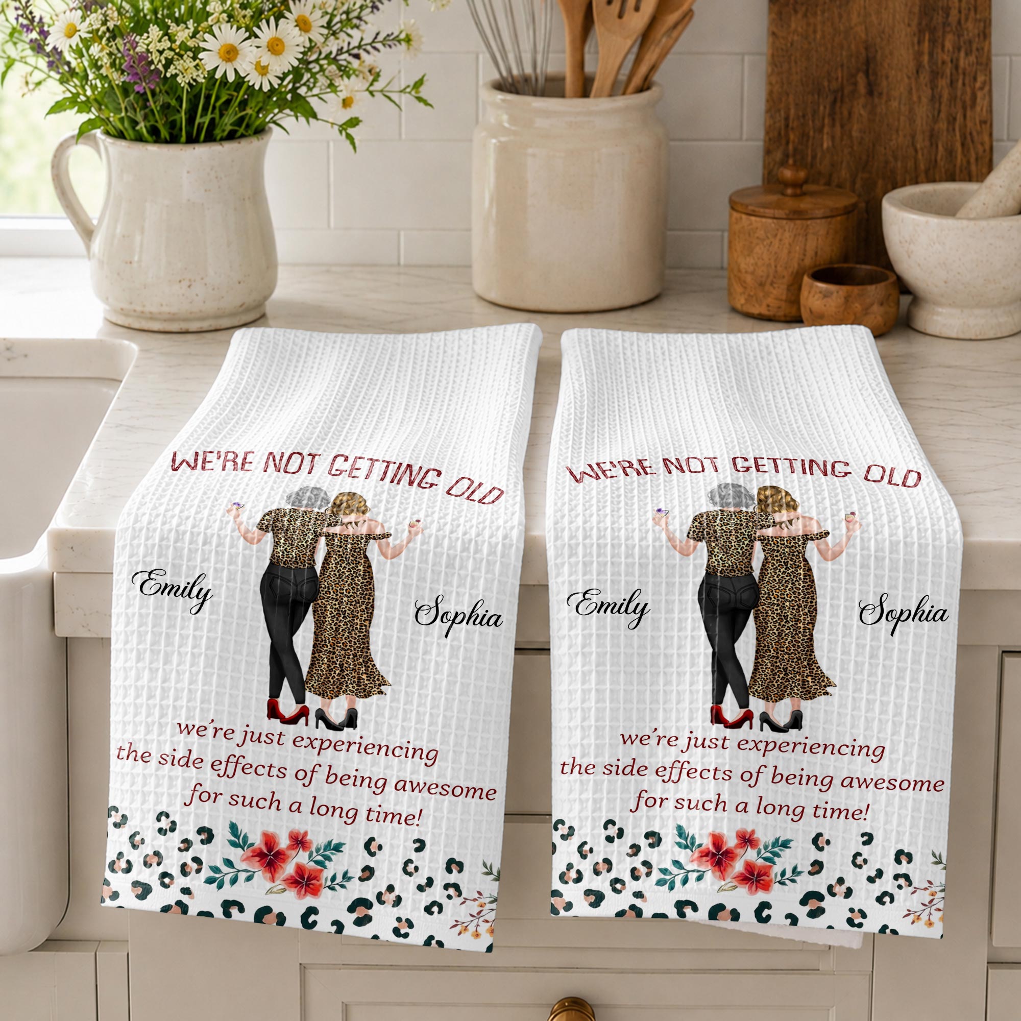 Personalized Leopard Print Kitchen Towel Best Friend Gift