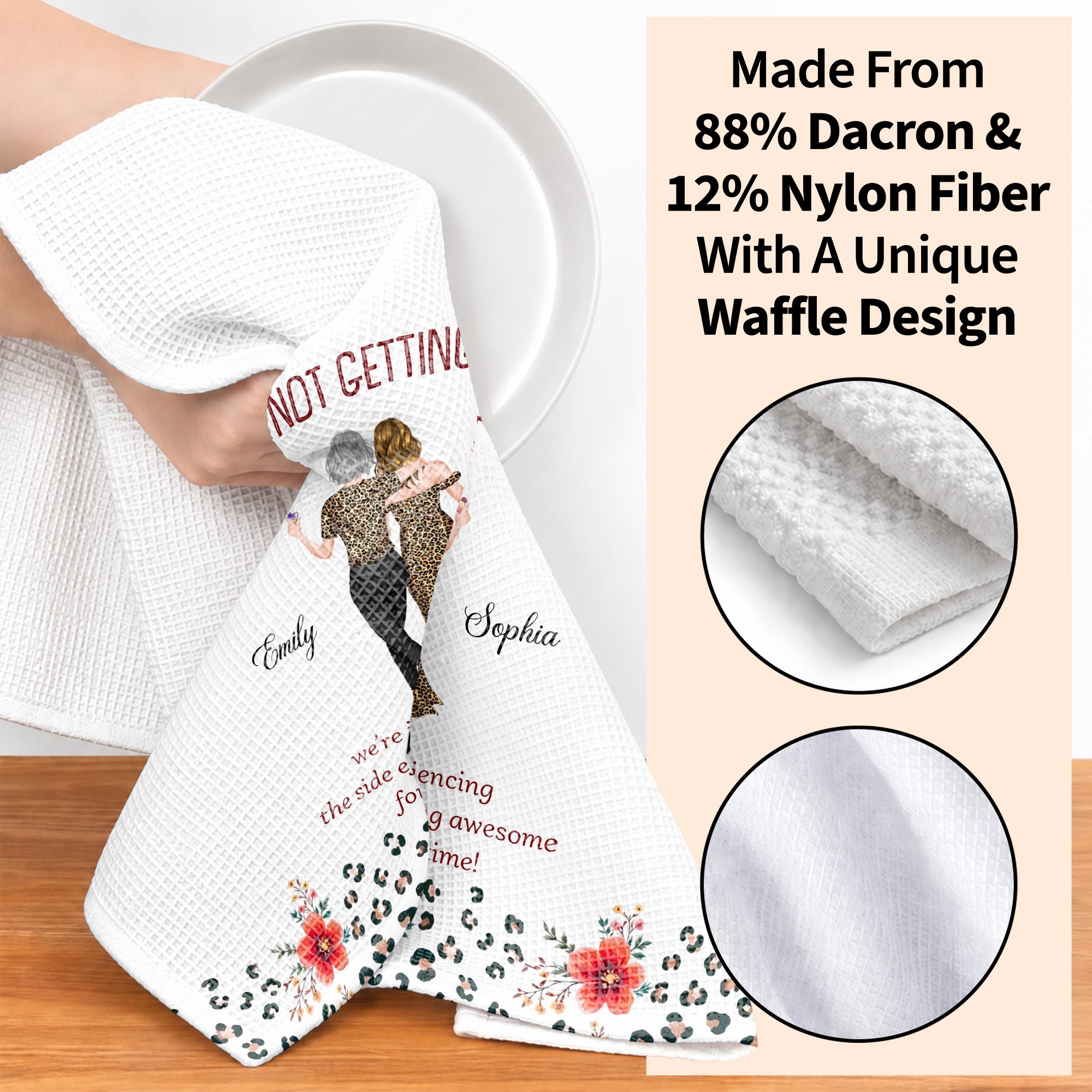 Personalized Leopard Print Kitchen Towel Best Friend Gift