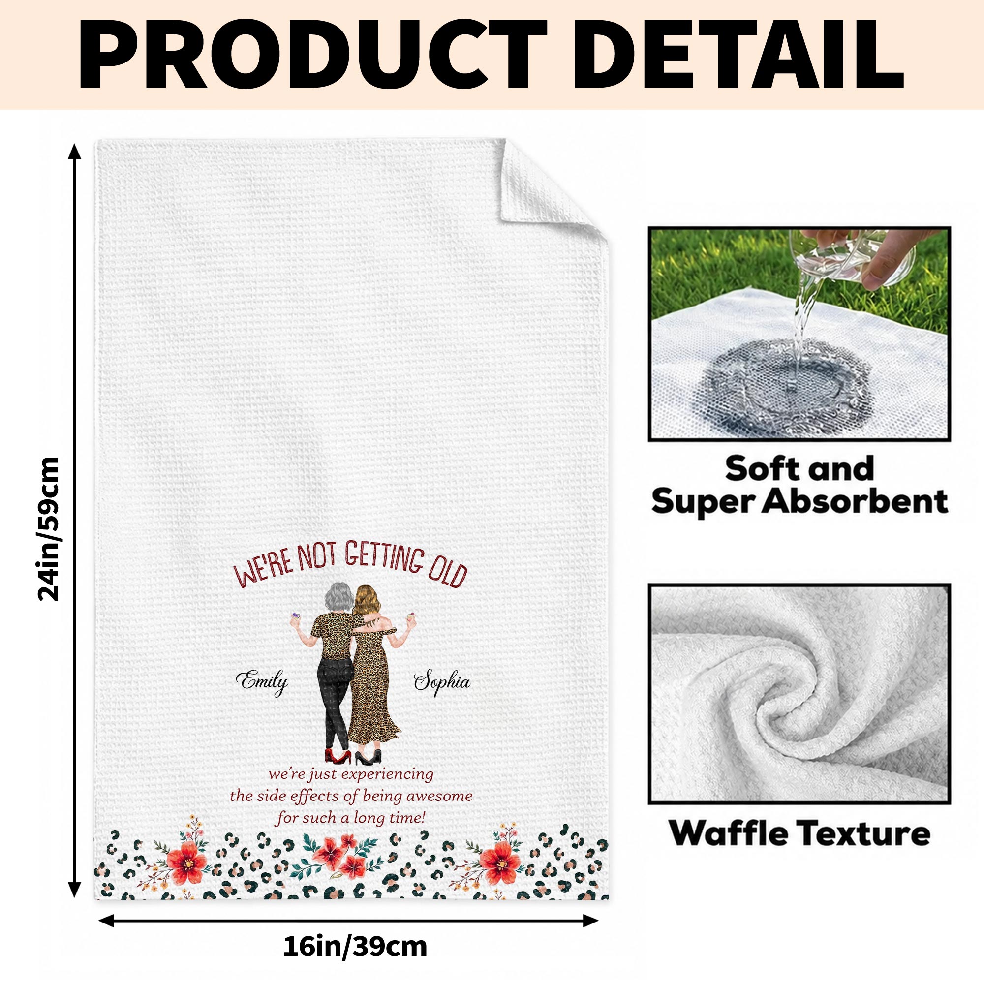 Personalized Leopard Print Kitchen Towel Best Friend Gift