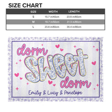 Load image into Gallery viewer, Personalized Floral Stripes Doormat Custom Name Gift for Dorm
