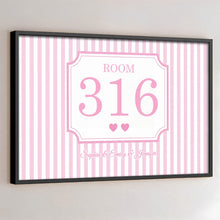 Load image into Gallery viewer, Personalized Dorm Room Poster Custom Name Hearts Stripes
