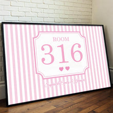 Load image into Gallery viewer, Personalized Dorm Room Poster Custom Name Hearts Stripes

