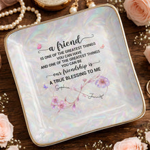 Load image into Gallery viewer, Personalized Infinity Flower Jewelry Dish Custom Name Gift for Friends
