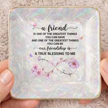 Load image into Gallery viewer, Personalized Infinity Flower Jewelry Dish Custom Name Gift for Friends
