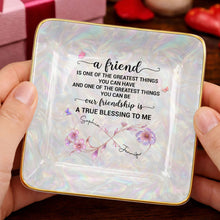Load image into Gallery viewer, Personalized Infinity Flower Jewelry Dish Custom Name Gift for Friends
