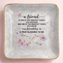 Load image into Gallery viewer, Personalized Infinity Flower Jewelry Dish Custom Name Gift for Friends
