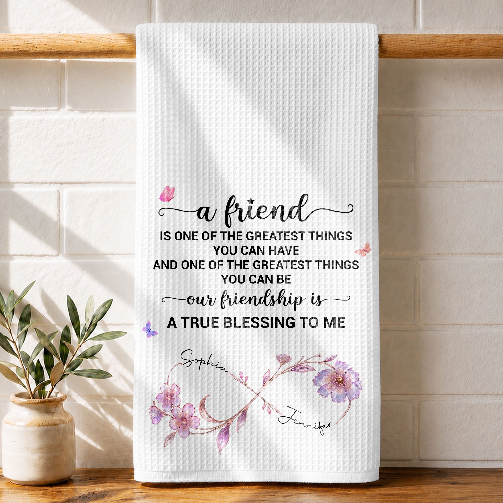 Personalized Kitchen Towel Custom Name Gift for Best Friend