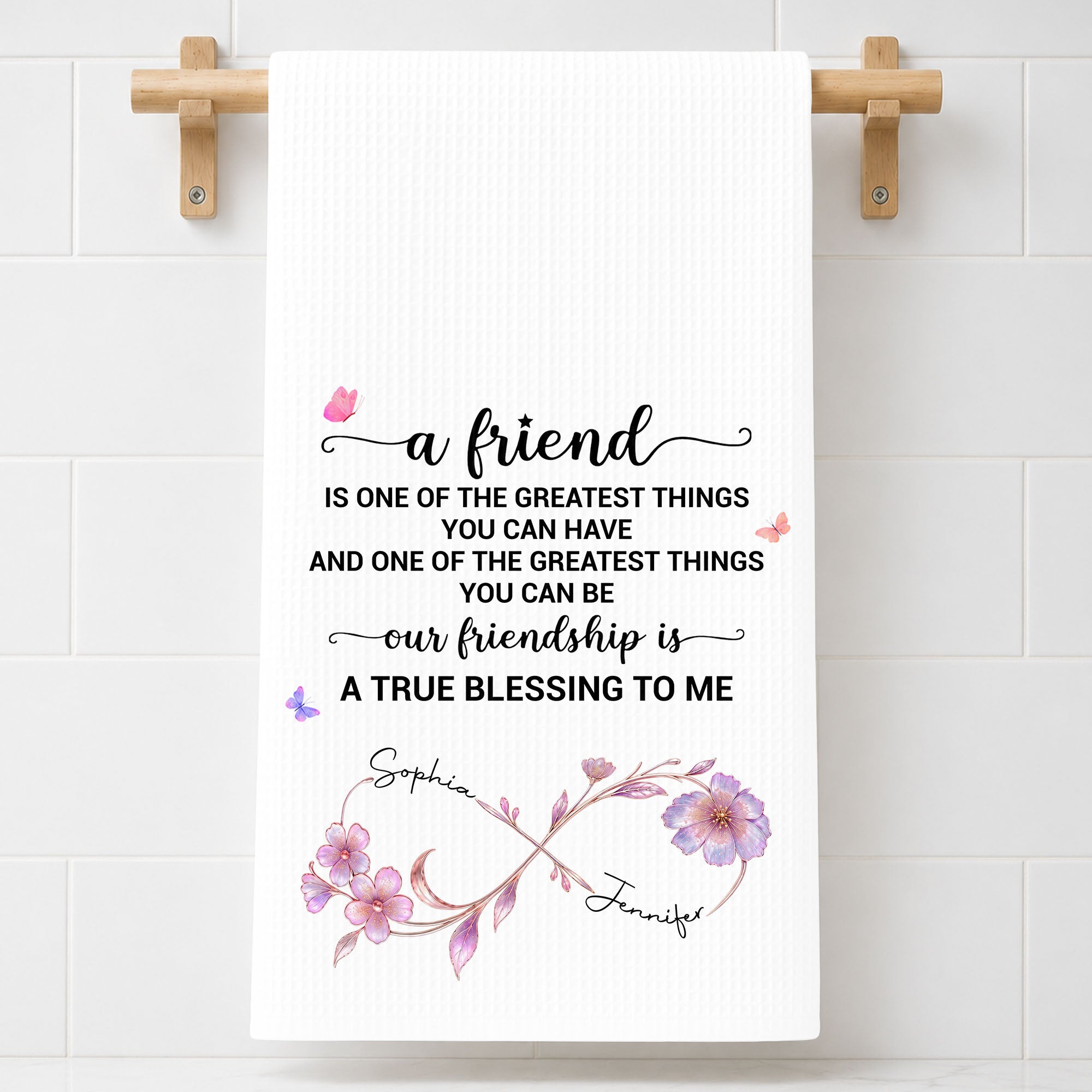 Personalized Kitchen Towel Custom Name Gift for Best Friend