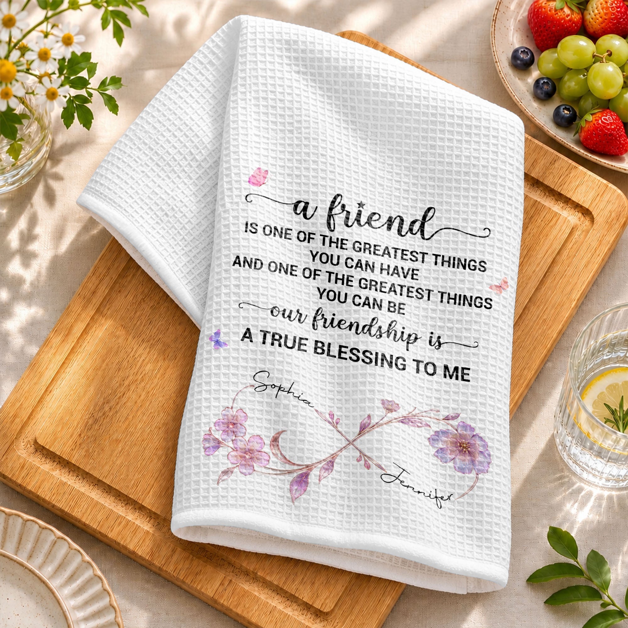 Personalized Kitchen Towel Custom Name Gift for Best Friend