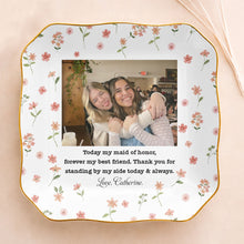 Load image into Gallery viewer, Personalized Lace Jewelry Dish Custom Photo Gift for Best Friend
