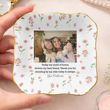 Load image into Gallery viewer, Personalized Lace Jewelry Dish Custom Photo Gift for Best Friend
