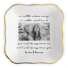 Load image into Gallery viewer, Personalized Lace Square Jewelry Dish Custom Name Gift for Best Friends
