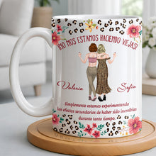 Load image into Gallery viewer, Personalized Best Friend Coffee Mug Custom Name Leopard Flowers Gift
