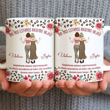 Load image into Gallery viewer, Personalized Best Friend Coffee Mug Custom Name Leopard Flowers Gift
