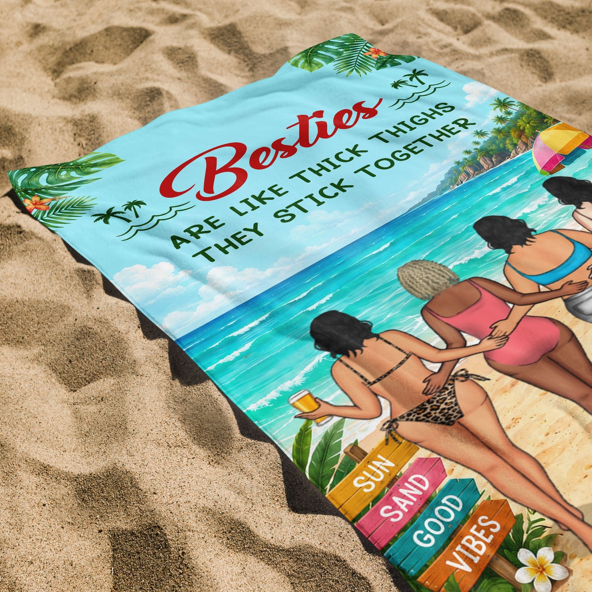 Personalized Beach Towel Custom Name Best Friend Gift for Summer