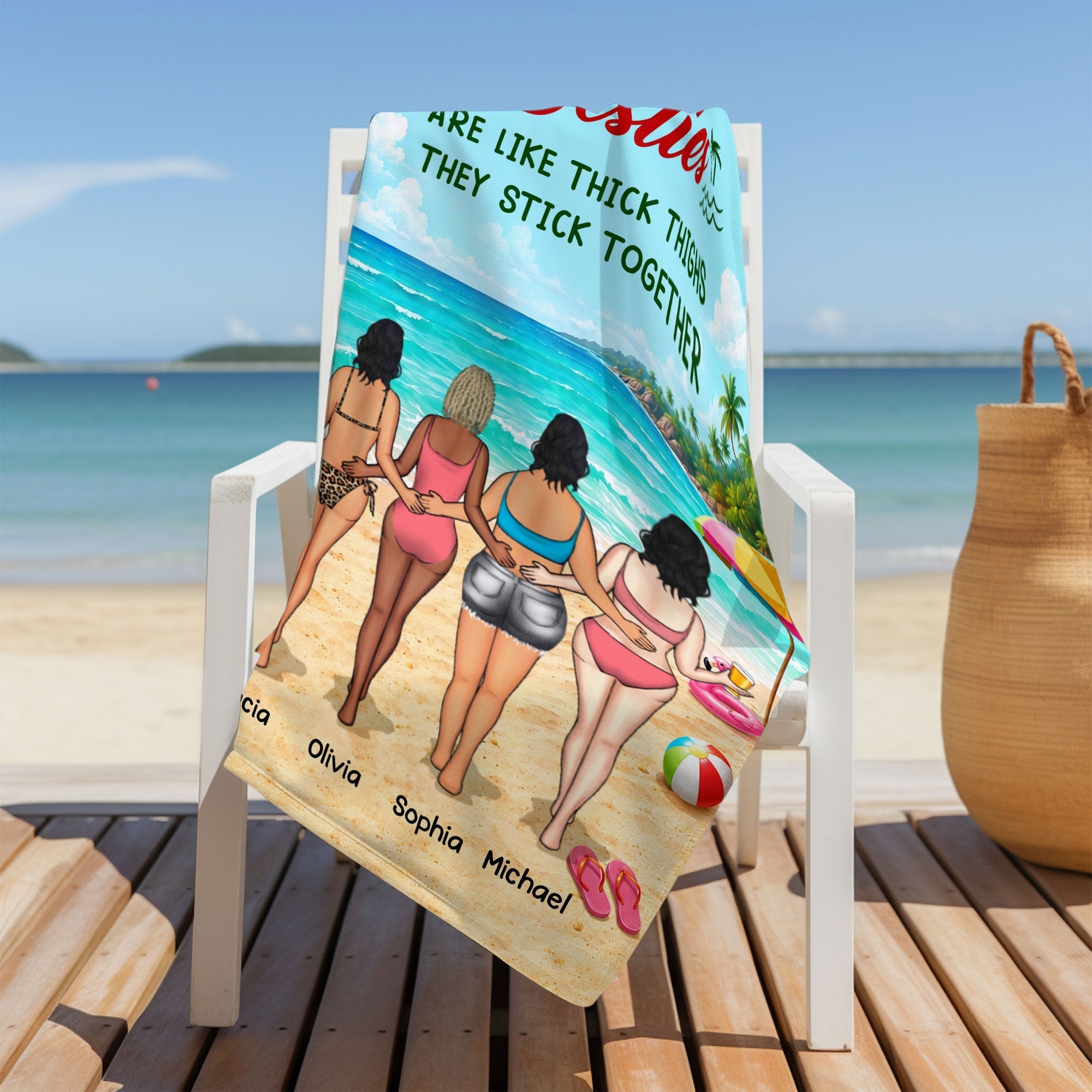 Personalized Beach Towel Custom Name Best Friend Gift for Summer