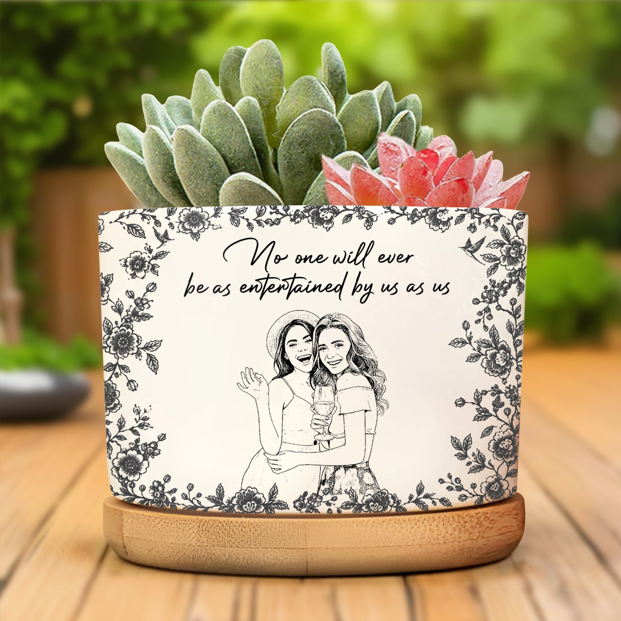 Personalized Ceramic Plant Pot Custom Name Gift for Best Friend