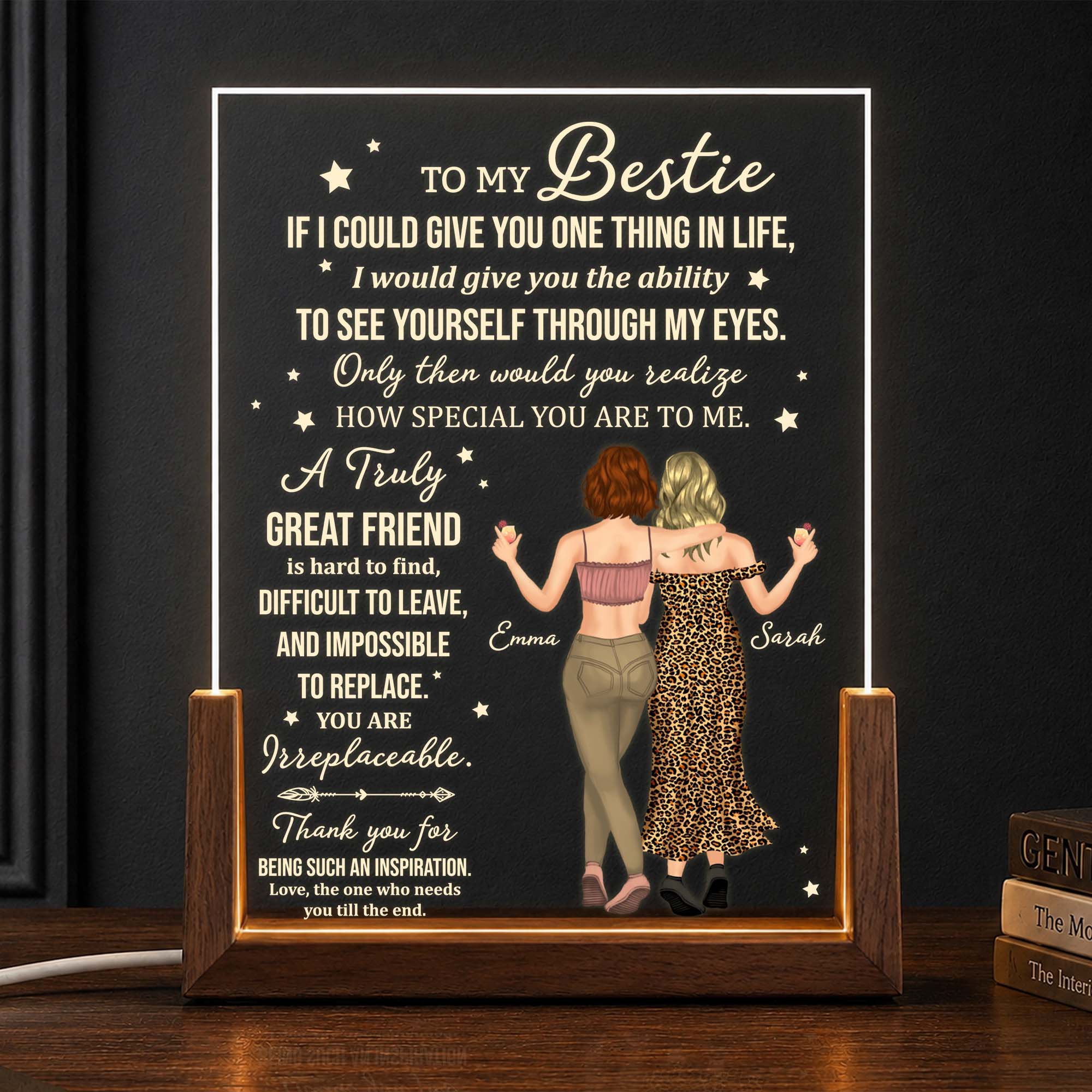 Personalized Acrylic Night Light Custom Bestie Gift for Friends