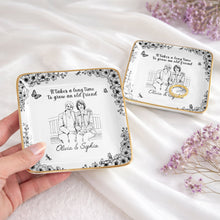 Load image into Gallery viewer, Personalized Ceramic Jewelry Dish Custom Best Friend Gift for BFF
