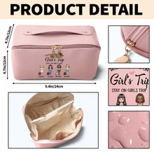 Load image into Gallery viewer, Personalized Faux Leather Makeup Bag Custom Name Gift for Besties
