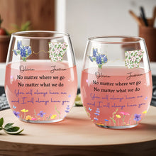 Load image into Gallery viewer, Personalized Stemless Wine Glass Custom State Outline Gift for Friends
