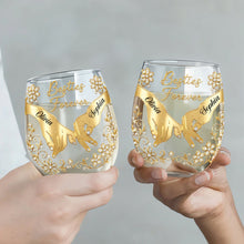 Load image into Gallery viewer, Personalized Stemless Wine Glass Bestie Gift Custom Name Floral
