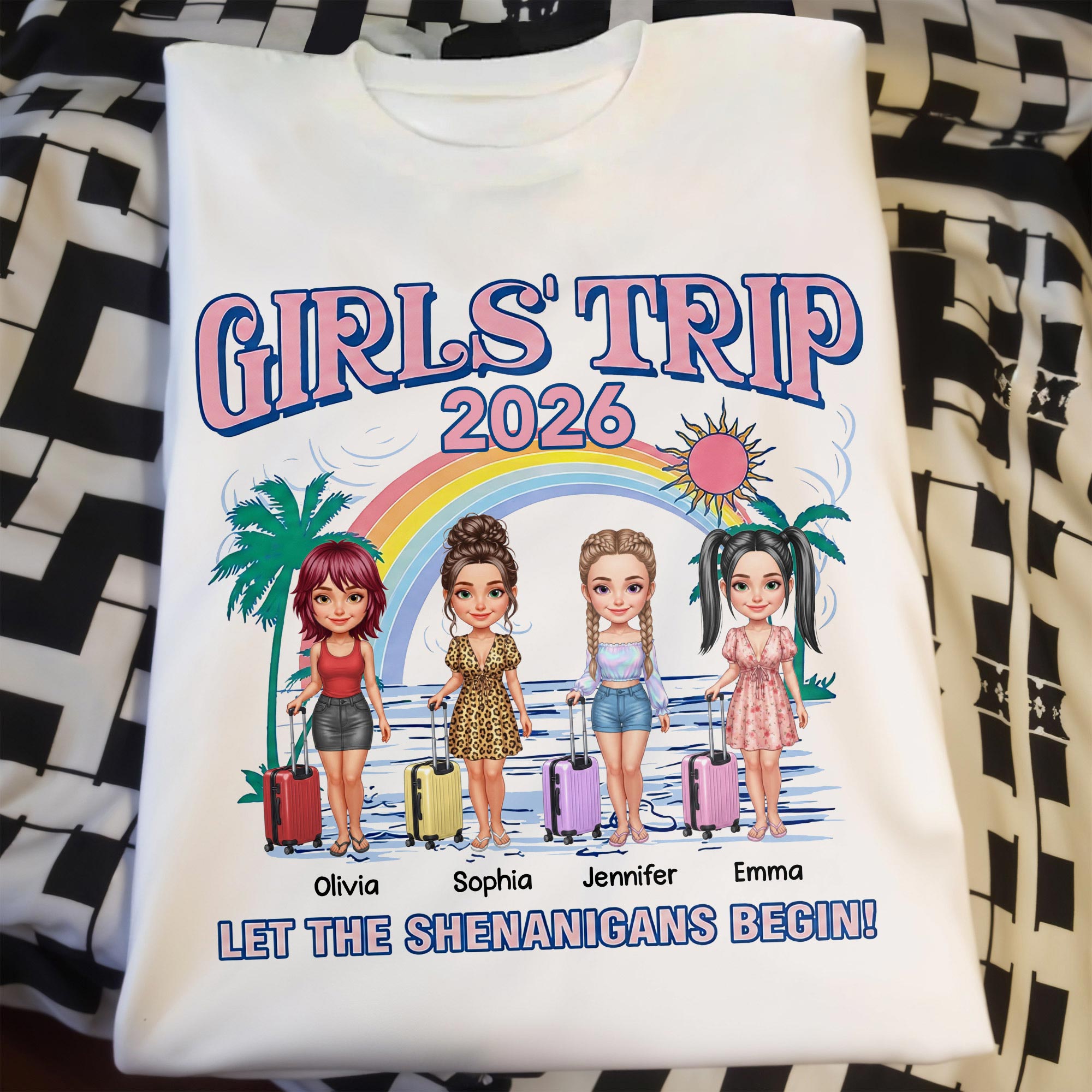 Personalized Girls Trip T-shirt Unisex Custom Design Gift