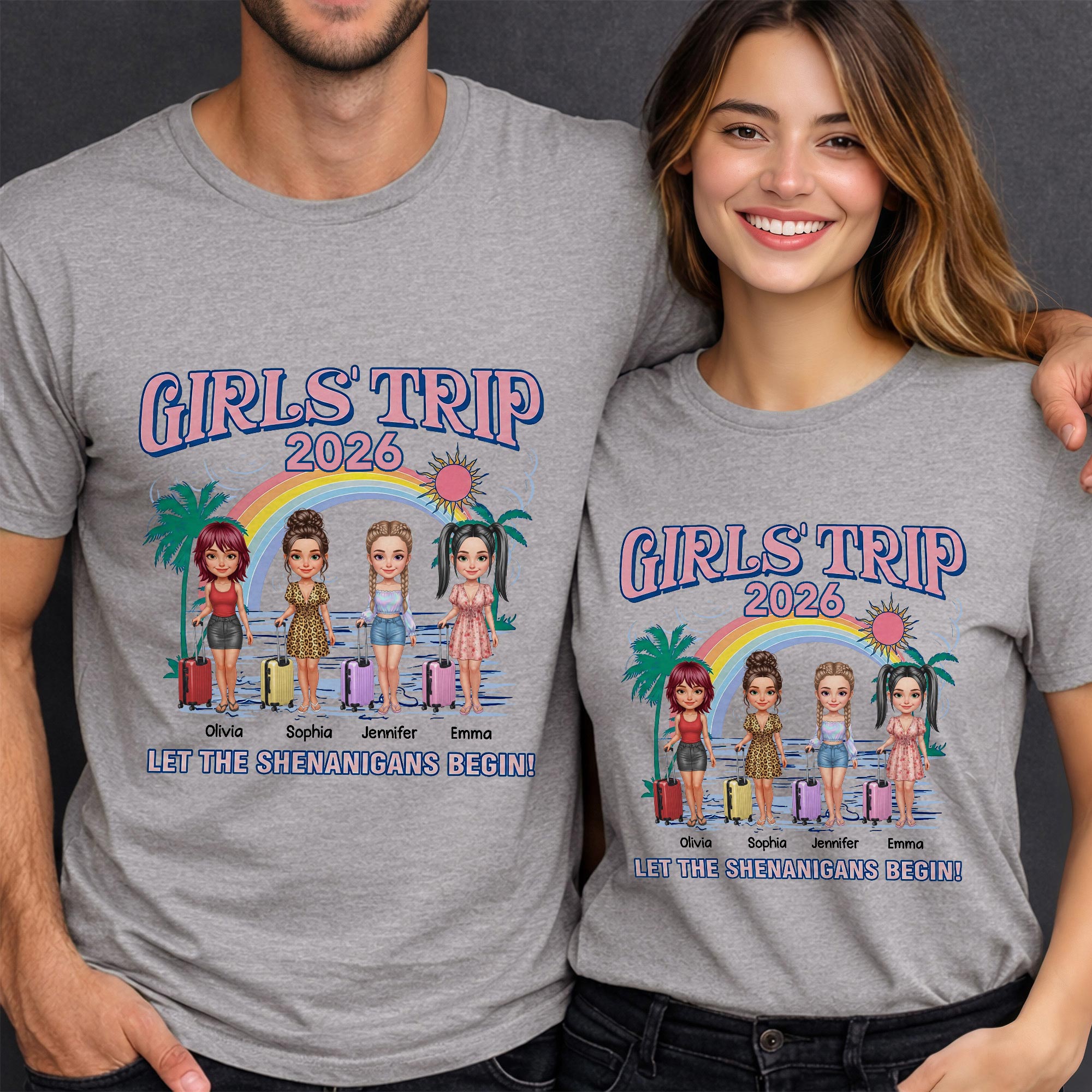 Personalized Girls Trip T-shirt Unisex Custom Design Gift
