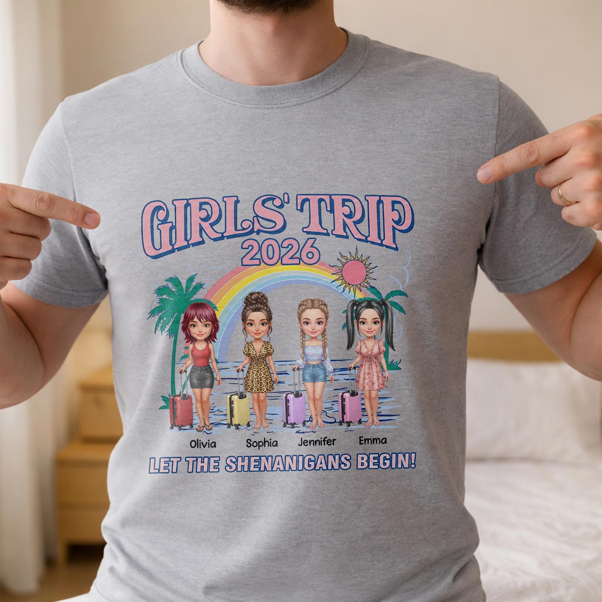 Personalized Girls Trip T-shirt Unisex Custom Design Gift