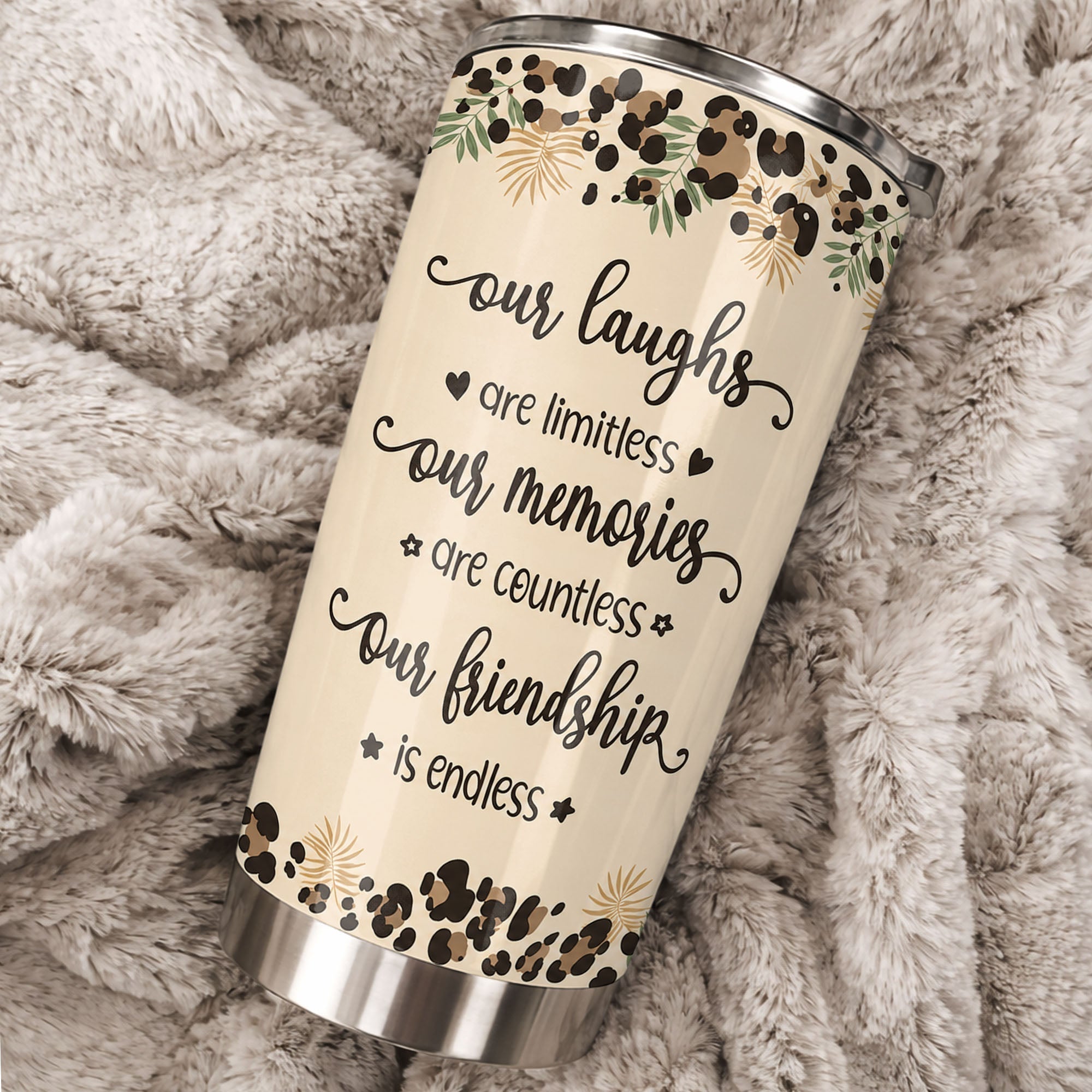 Personalized Leopard Print 20oz Tumbler Custom Gift for Best Friends