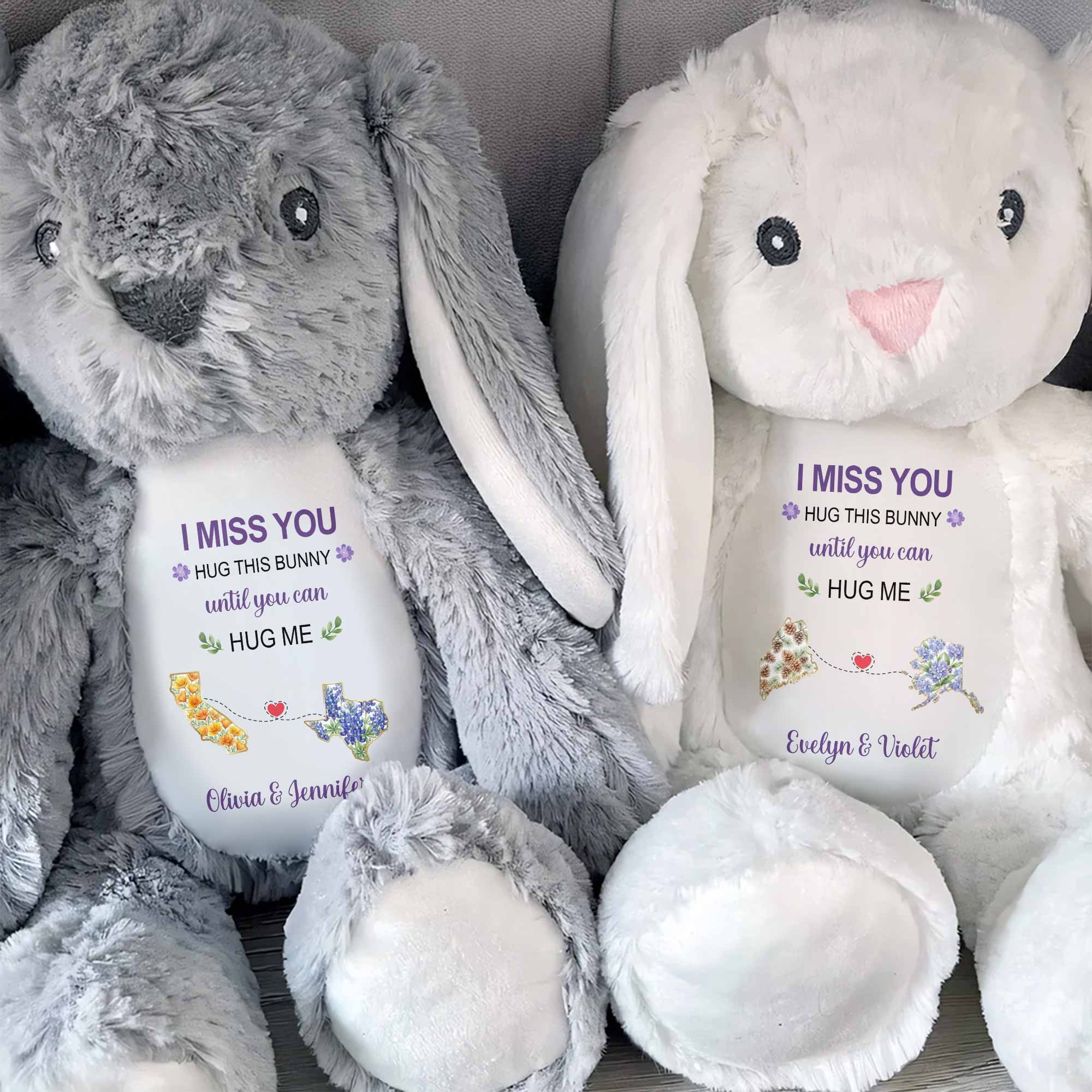 Personalized Stuffed Bunny Custom Name Gift for Best Friends