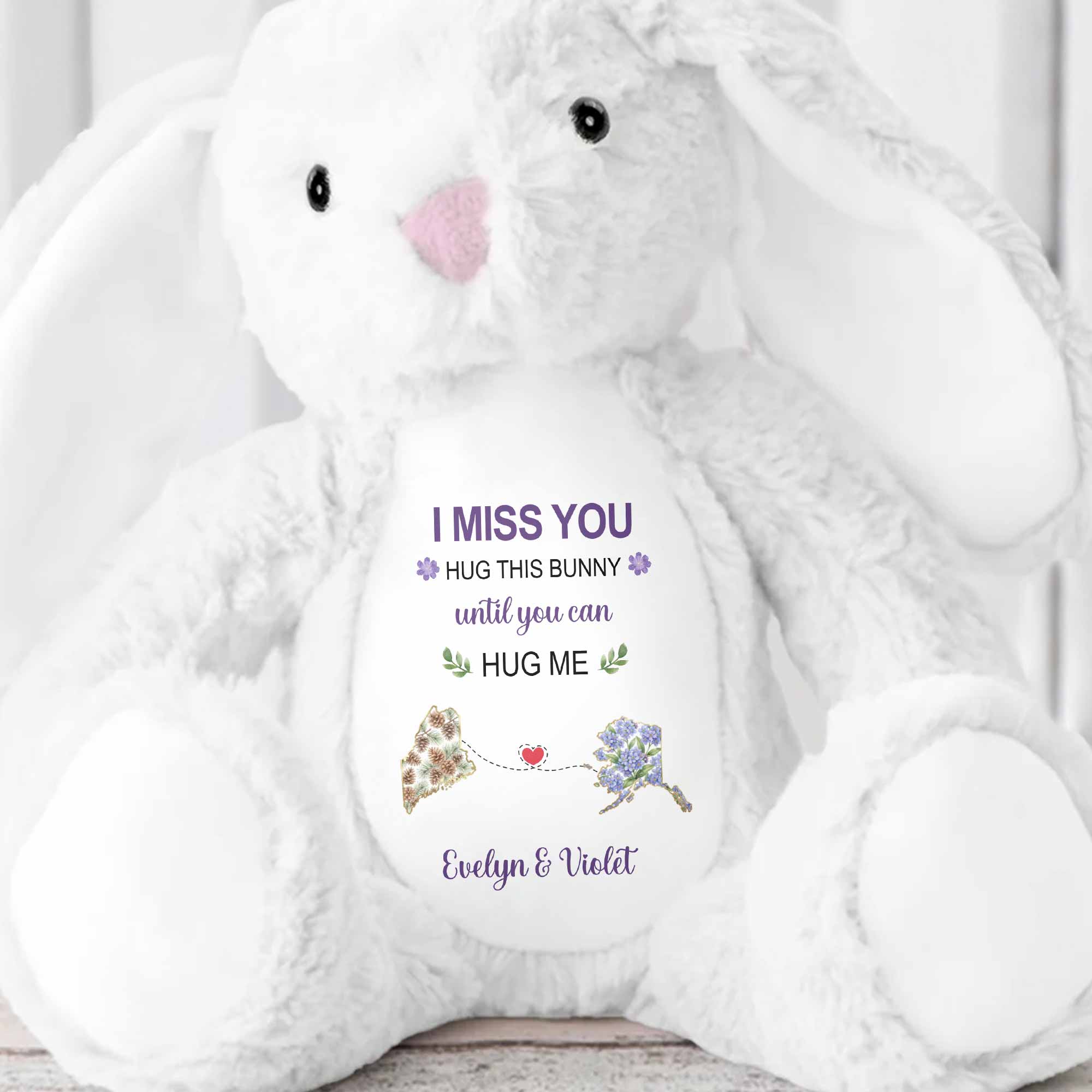 Personalized Stuffed Bunny Custom Name Gift for Best Friends
