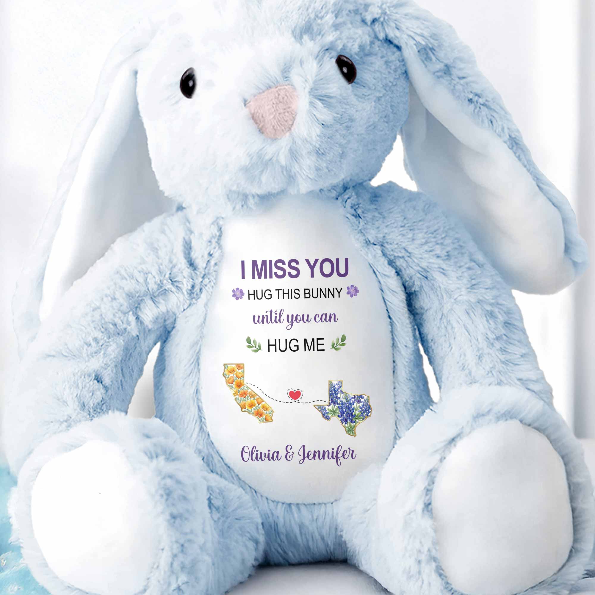 Personalized Stuffed Bunny Custom Name Gift for Best Friends