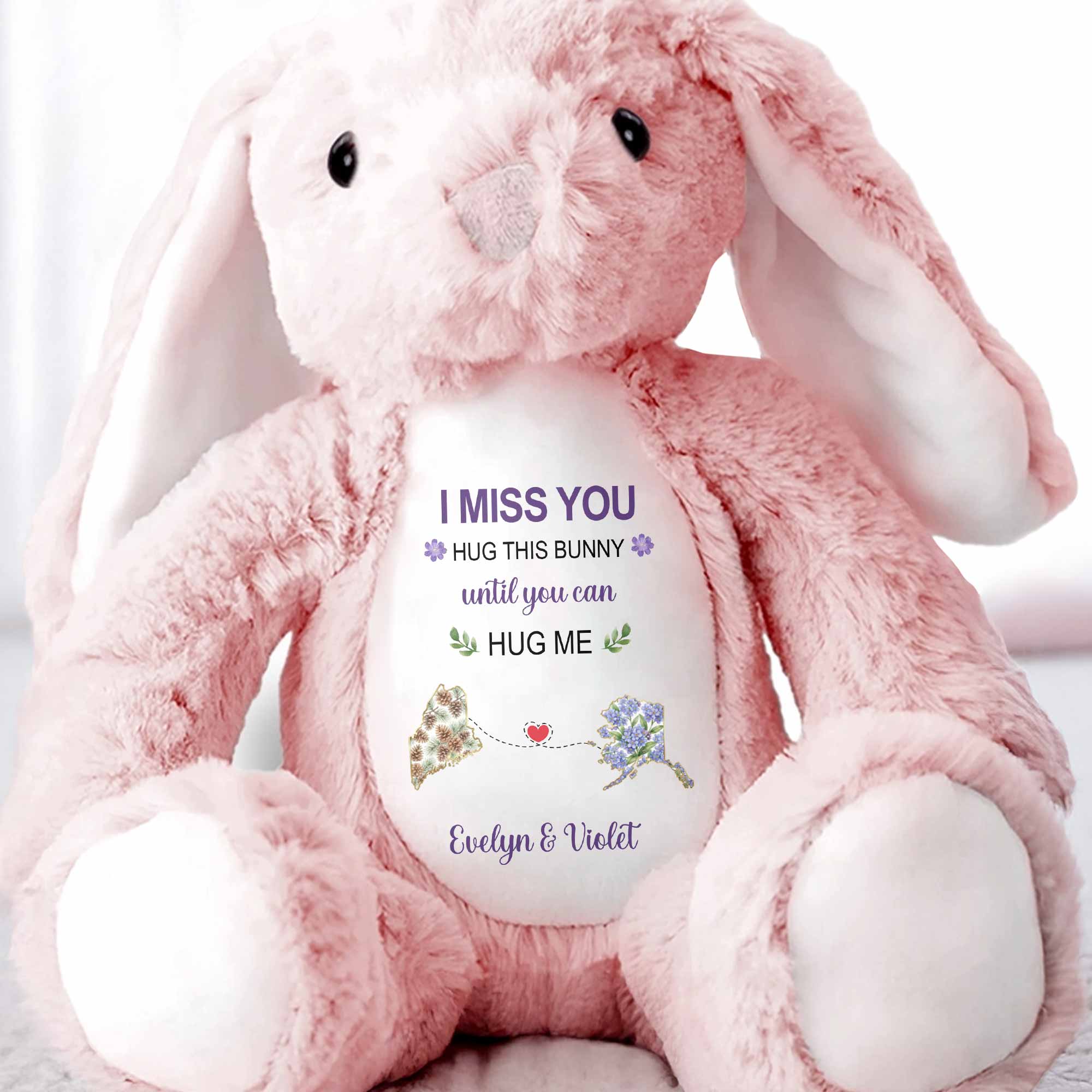 Personalized Stuffed Bunny Custom Name Gift for Best Friends