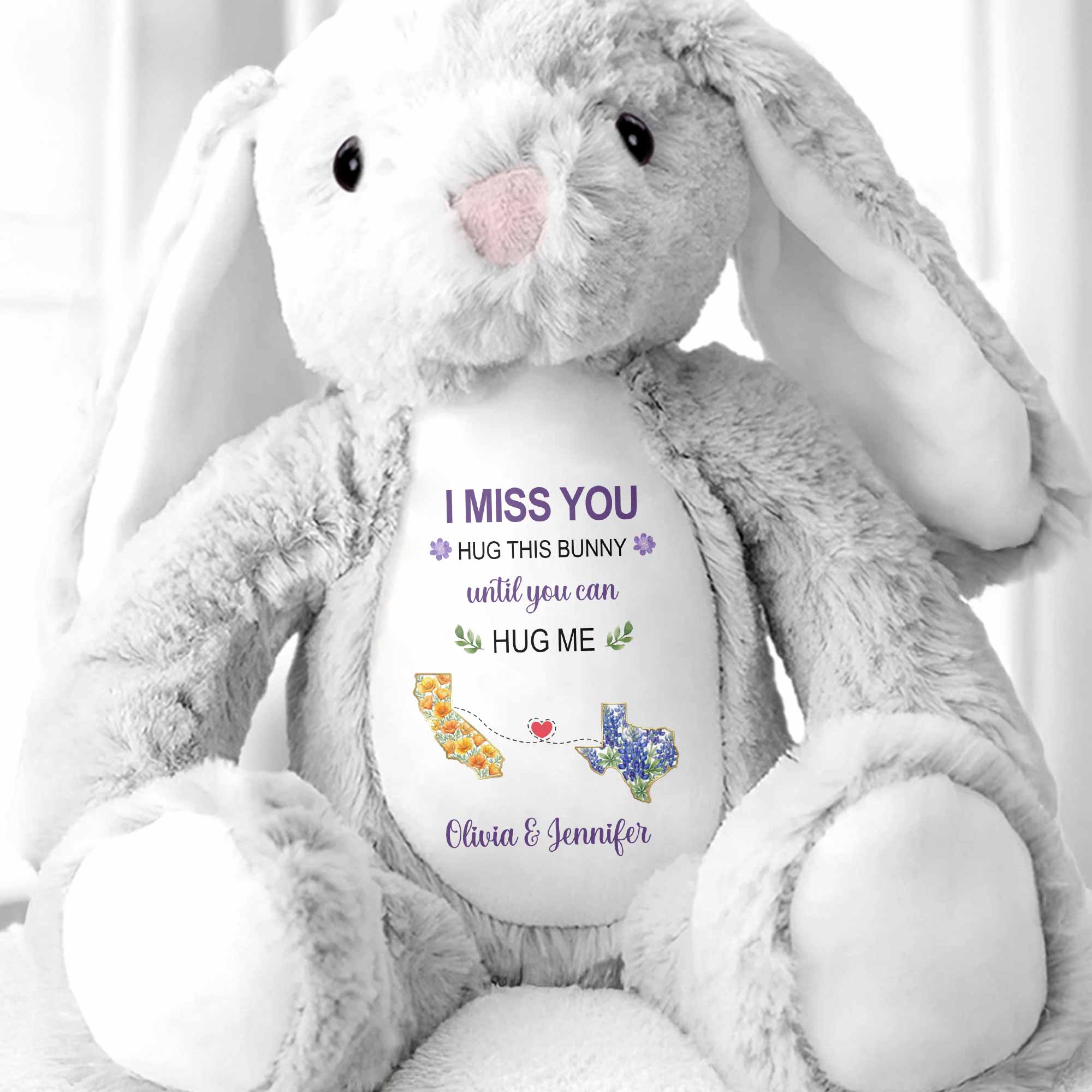 Personalized Stuffed Bunny Custom Name Gift for Best Friends