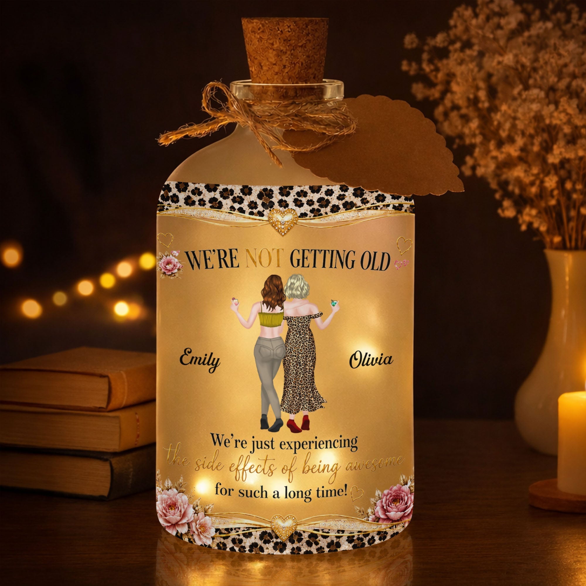 Personalized Frosted Glass Short Bottle Light Gift for Besties
