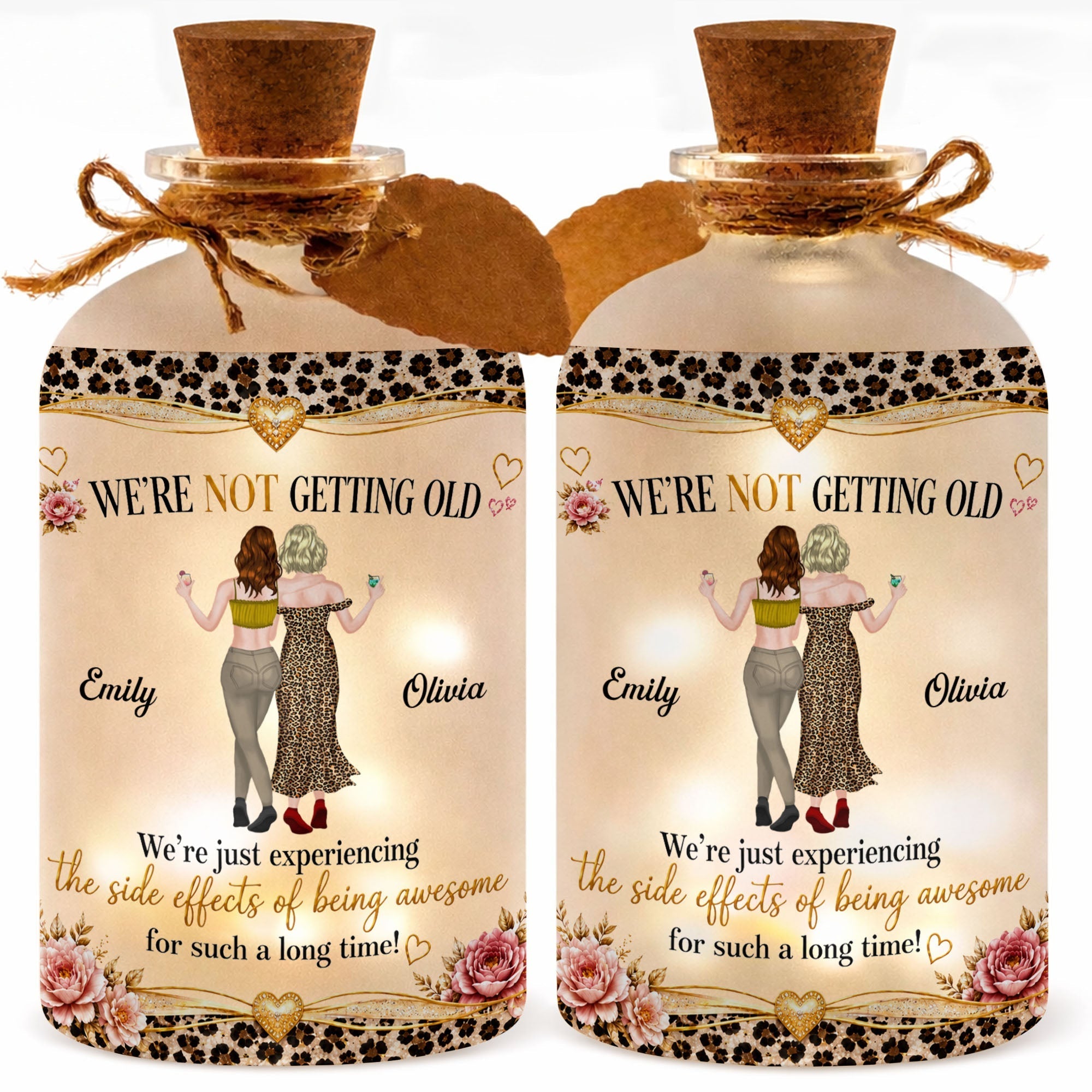 Personalized Frosted Glass Short Bottle Light Gift for Besties