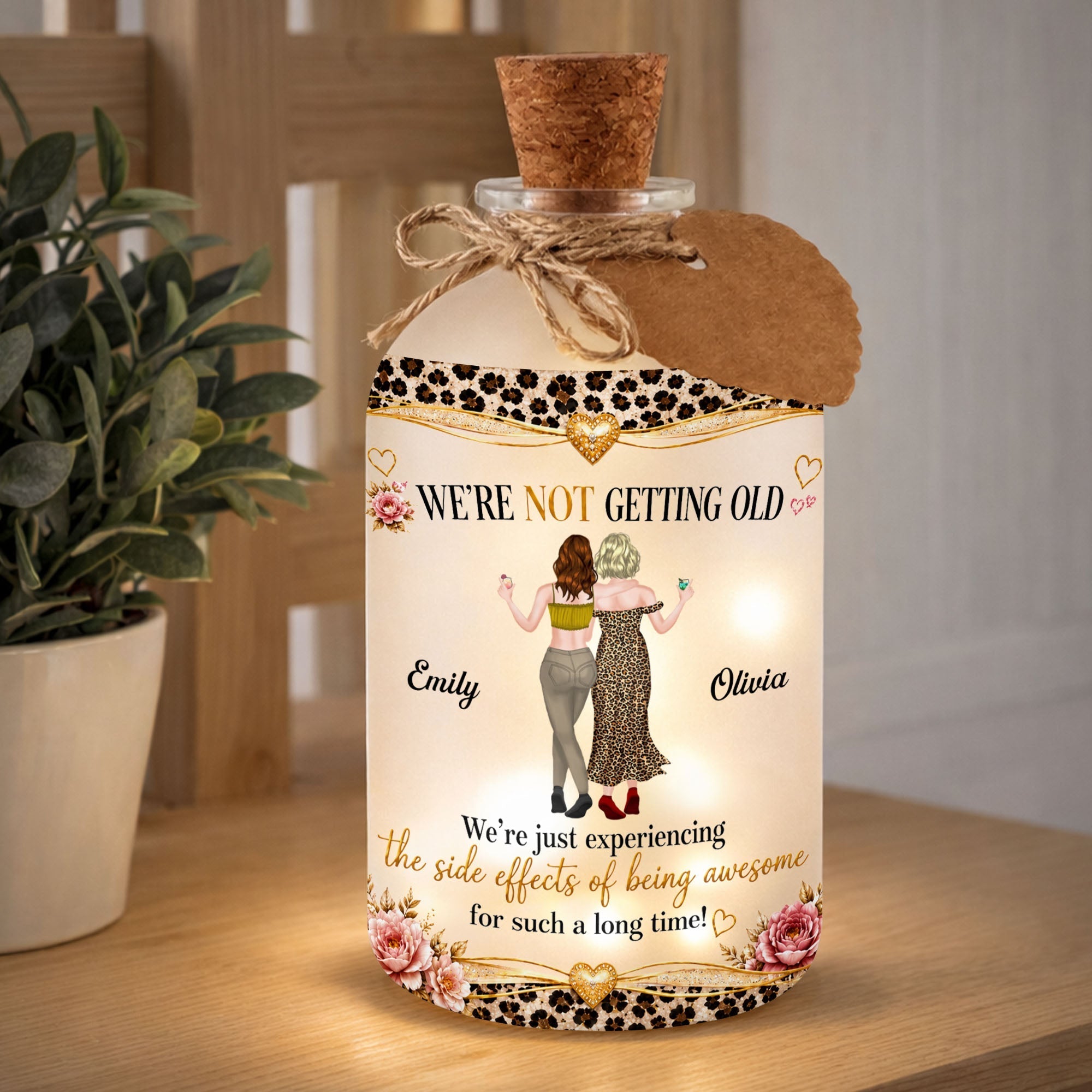 Personalized Frosted Glass Short Bottle Light Gift for Besties