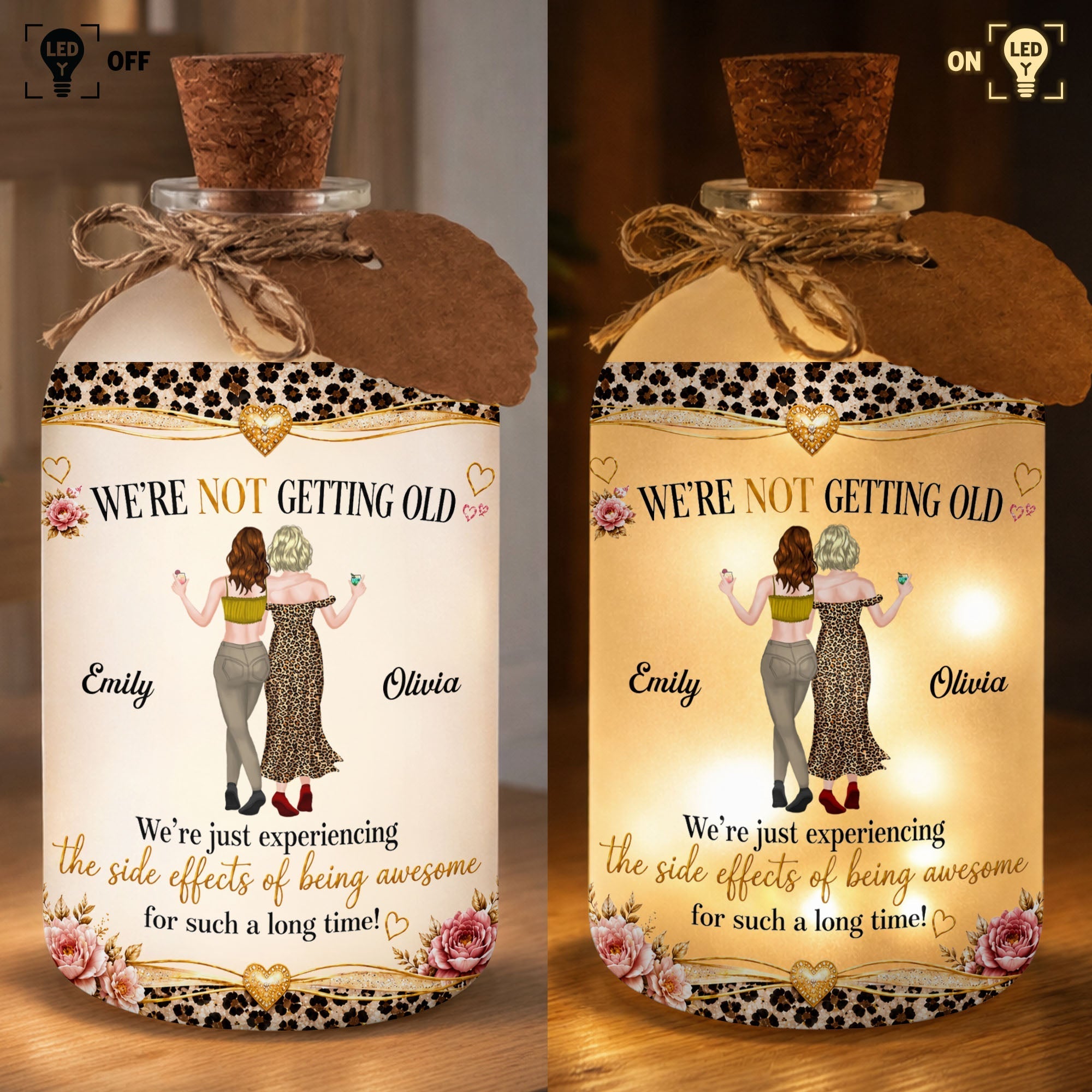Personalized Frosted Glass Short Bottle Light Gift for Besties