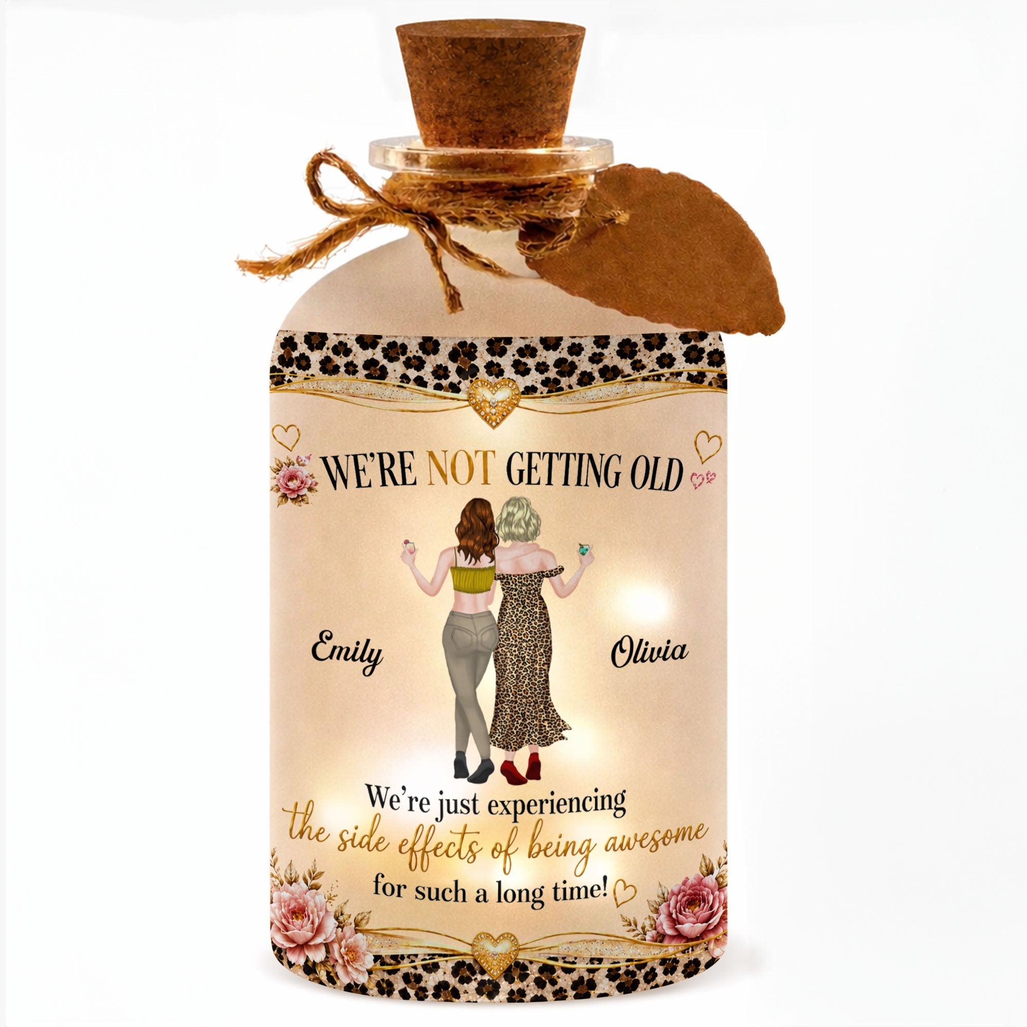 Personalized Frosted Glass Short Bottle Light Gift for Besties